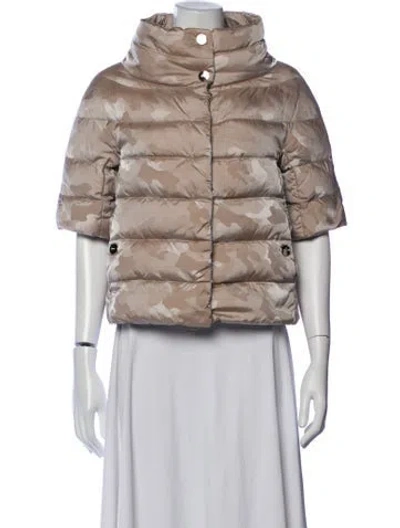 Pre-owned Herno Nylon Camouflage Print Down Jacket In Neutrals