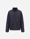 Herno Jacket In Nylon Chamonix And Waxed Tech Cotton In Blue