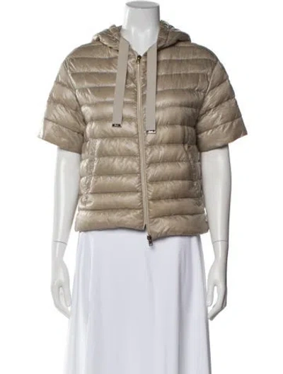 Pre-owned Herno Nylon Coat In Neutral