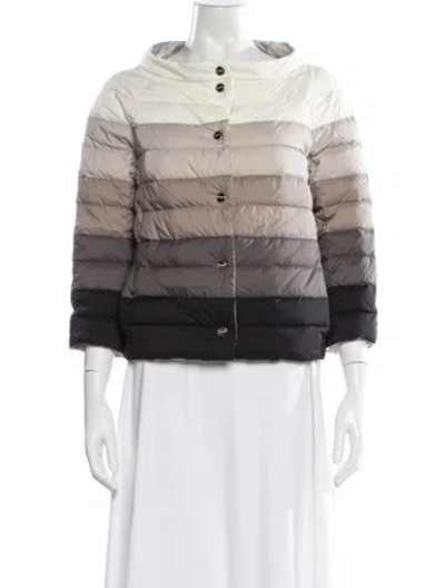 Pre-owned Herno Nylon Colorblock Pattern Jacket In White
