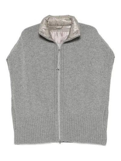 Herno Nylon Detail Waist Coat In Gray