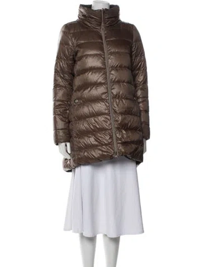 Pre-owned Herno Nylon Down Coat In Brown