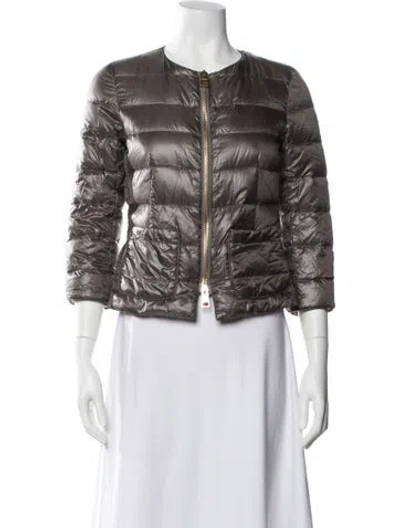 Pre-owned Herno Nylon Down Coat In Gray