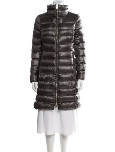 Pre-owned Herno Nylon Down Coat In Grey