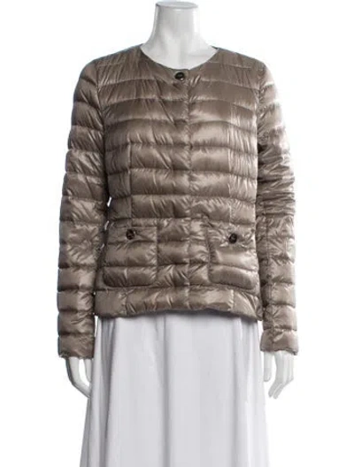 Pre-owned Herno Nylon Down Coat In Grey