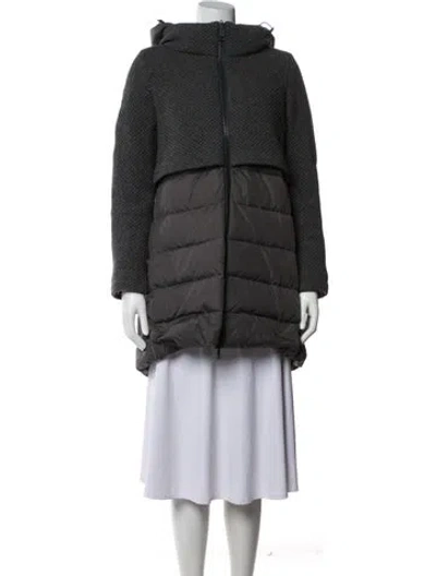 Pre-owned Herno Nylon Down Coat In Grey