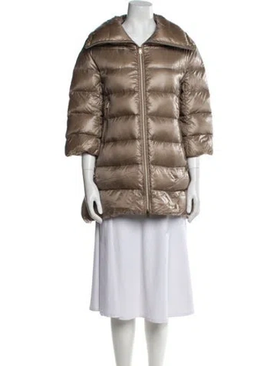 Pre-owned Herno Nylon Down Coat In Neutral