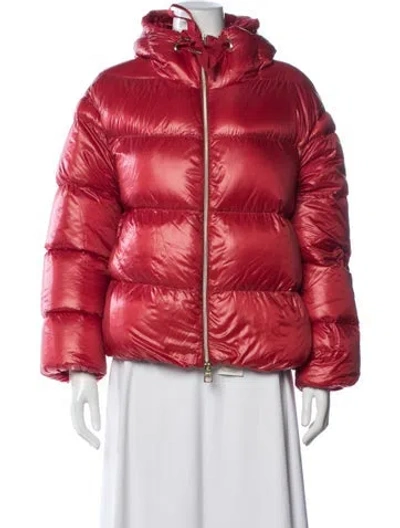 Pre-owned Herno Nylon Down Coat In Red