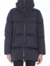 Herno High-collar Nylon Down Jacket In Blue