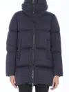 Herno High-collar Nylon Down Jacket In Blue