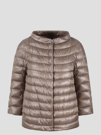 Herno Nylon Down Jacket In Brown