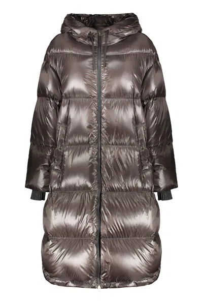 Herno Nylon Down Jacket In Brown