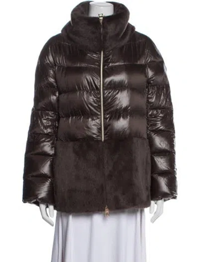 Pre-owned Herno Nylon Down Jacket In Brown