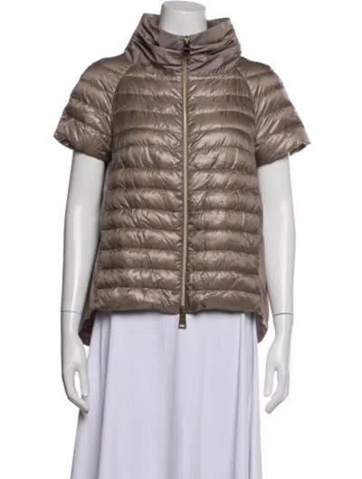 Pre-owned Herno Nylon Down Jacket In Brown