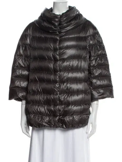 Pre-owned Herno Nylon Down Jacket In Gray