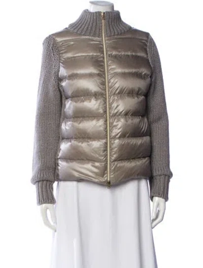 Pre-owned Herno Nylon Down Jacket In Gray