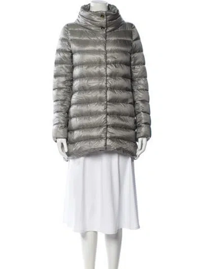 Pre-owned Herno Nylon Down Jacket In Gray