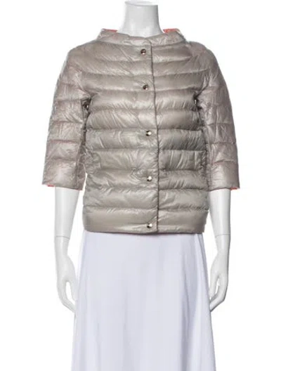 Pre-owned Herno Nylon Down Jacket In Gray