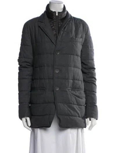 Pre-owned Herno Nylon Down Jacket In Grey