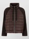 Herno Nylon Down Jacket High Collar Raglan In Brown