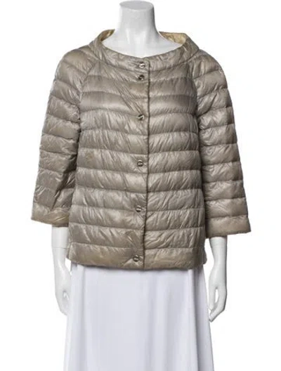 Pre-owned Herno Nylon Down Jacket In Neutral
