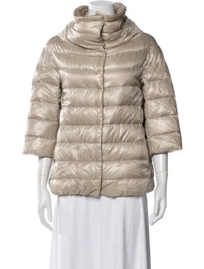 Pre-owned Herno Nylon Down Jacket In Neutral