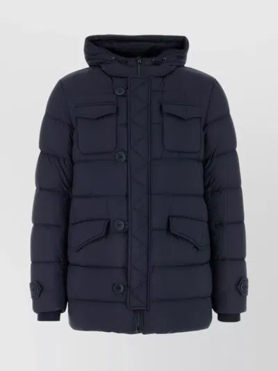 HERNO NYLON DOWN JACKET WITH HOOD AND POCKETS