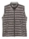 Herno Quilted High Neck Sleeveless Vest With Side Pockets In Gray