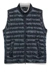 Herno Reversible Quilted Sleeveless Jacket With High Collar In Blue