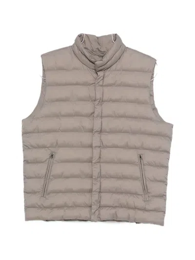 Herno Nylon Down Vest In Brown