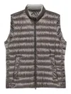 Herno Quilted High Neck Sleeveless Vest With Side Pockets In Gray