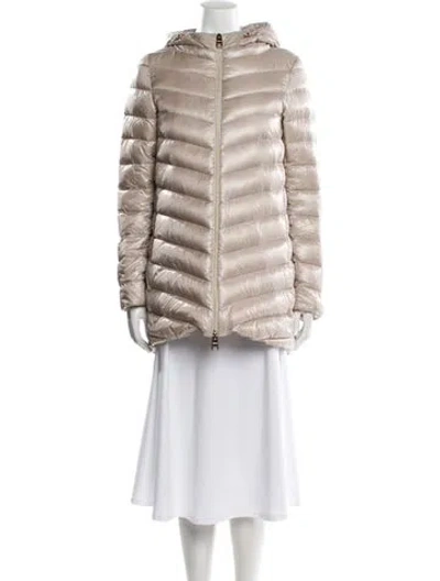 Pre-owned Herno Nylon Faux Fur Coat In Pink