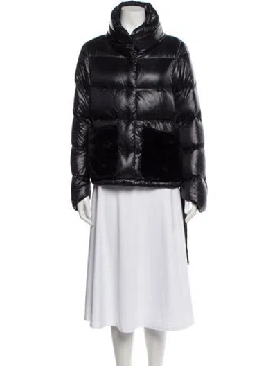 Pre-owned Herno Nylon Faux Fur Jacket In Black