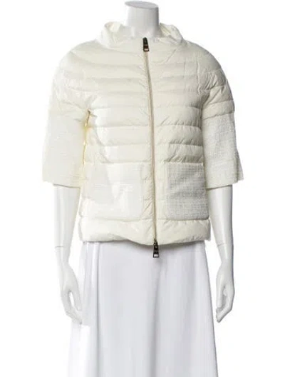 Pre-owned Herno Nylon Faux Fur Jacket In Neutral