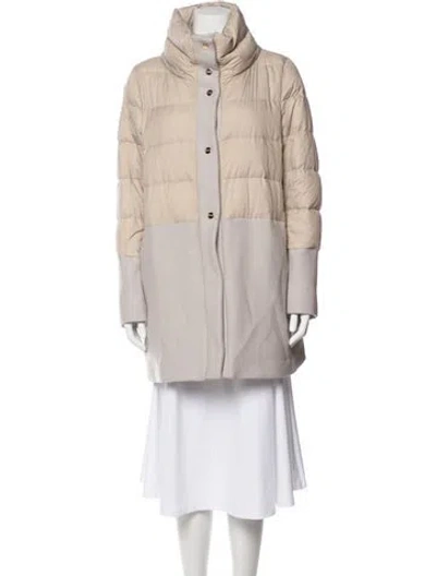 Pre-owned Herno Nylon Faux Fur Jacket In Neutral