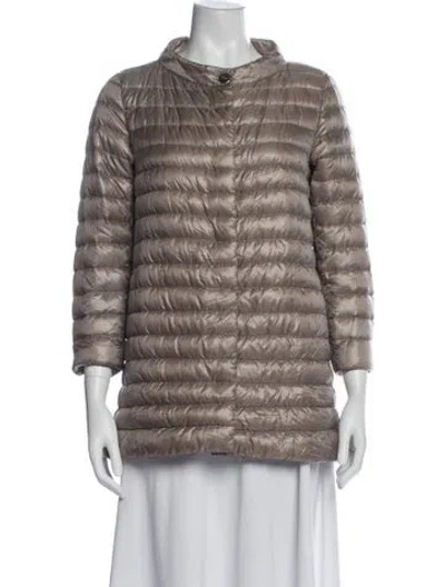 Pre-owned Herno Nylon Faux Fur Jacket In Neutral