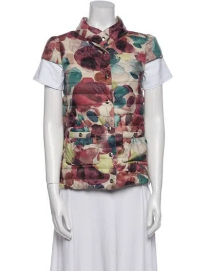 Pre-owned Herno Nylon Floral Print Down Jacket In Neutral