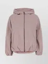 Herno Nylon Jacket With Hood And Elasticated Cuffs In Pink