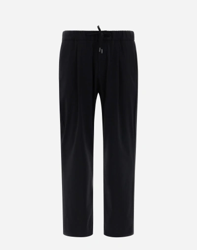 Herno Nylon Jersey Trousers In Black