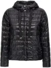 Herno Black Down Jacket With Drawstring Hood And Logo Detail On The Drawstring In Tech Fabric Woman