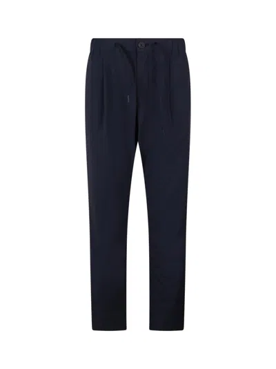 Herno Men Black Maestro Nylon Trousers In Blue