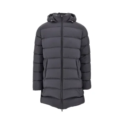 Herno Nylon Microfiber Goose Down Parka Coat In Gray