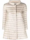 Herno Nylon Midi Down Jacket In Beige