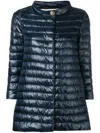 Herno Women Nylon Midi Down Jacket In Blue