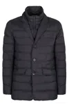 Herno La Giacca Water Resistant Down Blazer With Removable Bib In Blue