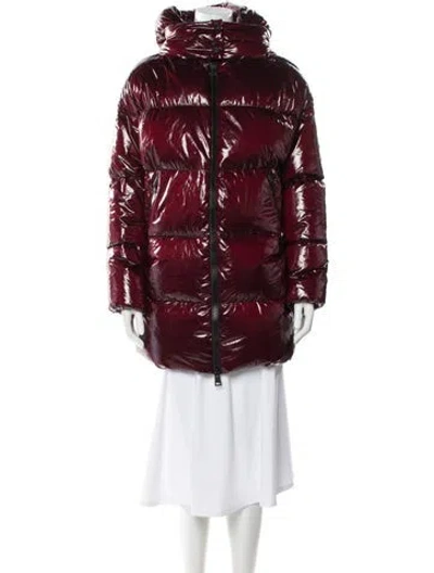 Pre-owned Herno Nylon Parka In Burgundy