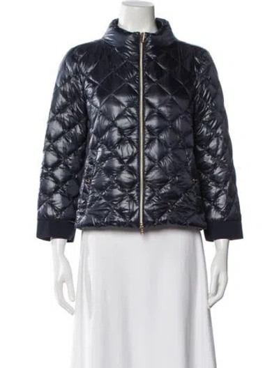 Pre-owned Herno Nylon Printed Down Jacket W/ Tags In Blue