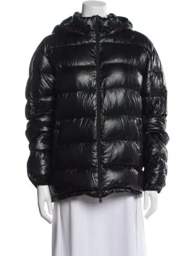 Pre-owned Herno Nylon Puffer Coat In Black