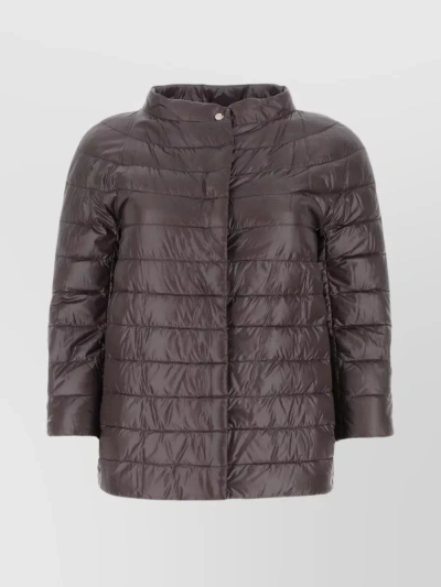 HERNO NYLON QUILTED CREW-NECK DOWN JACKET