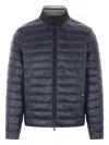 Herno Men Nylon Reversible Down Jacket In Blue